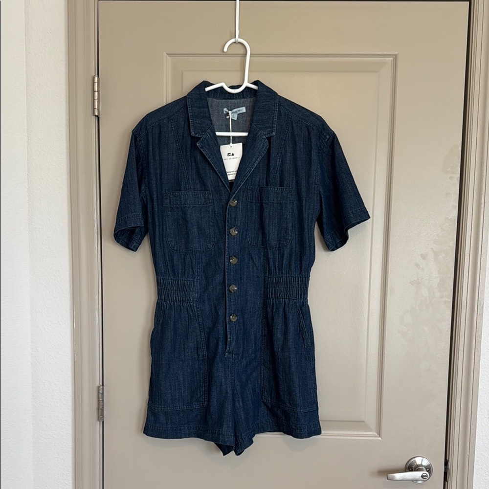 Dark Blue Denim Romper